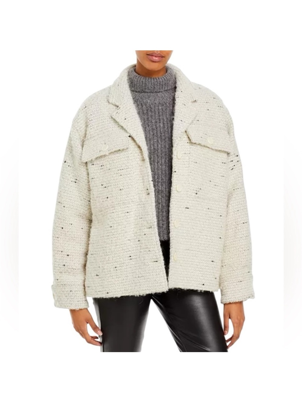 Anine Bing Cream Bouclé Oversized Jacket